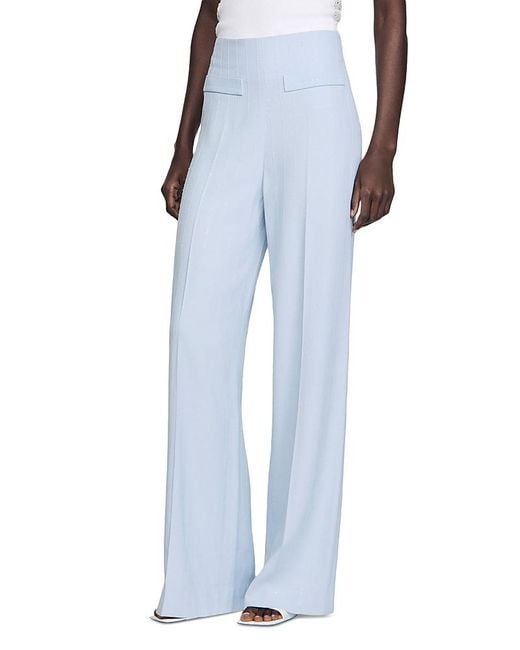 Sandro Blue Concorde Stripe Sequin Pants