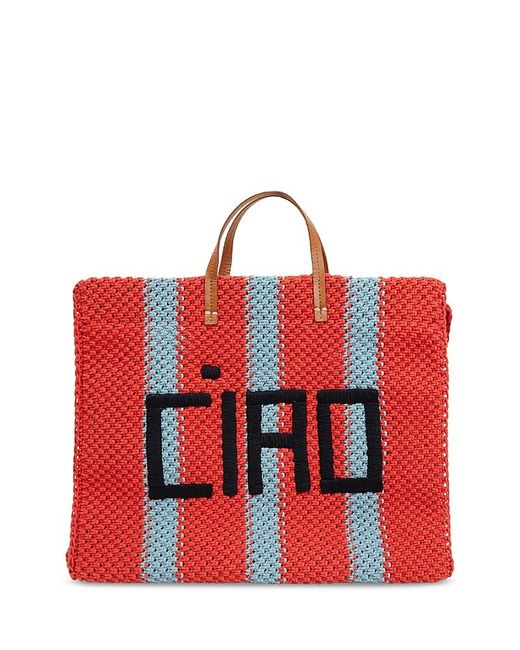 Clare V. Red Summer Simple Tote