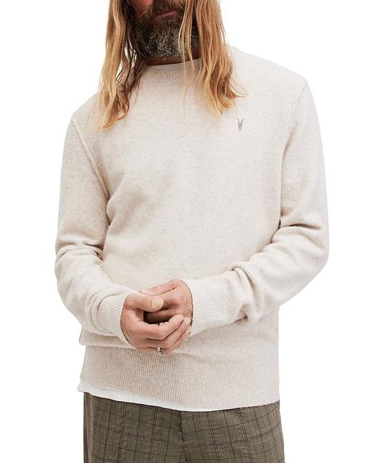AllSaints Natural Statten Regular Fit Crewneck Sweater for men