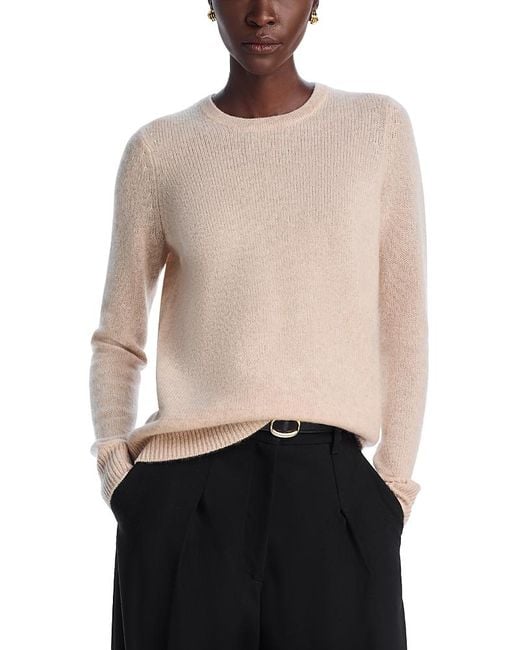 C by Bloomingdale's Cashmere Women's Natural Crewneck Sweater