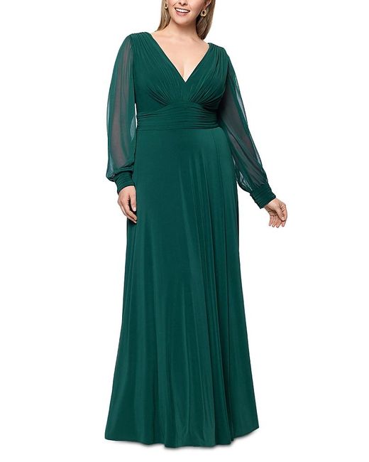 mcdougal dresses Black Long Sleeve Taffeta Ballgown with 3D Rhinestone Flower main image 0