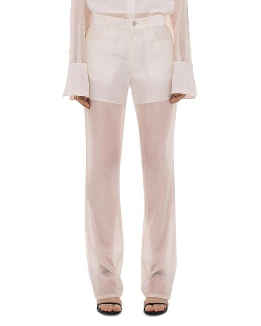 Helmut Lang Natural Sheer Bootcut Pants