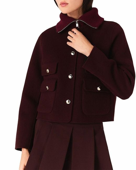 Maje Red Reversible Double Faced Jacket