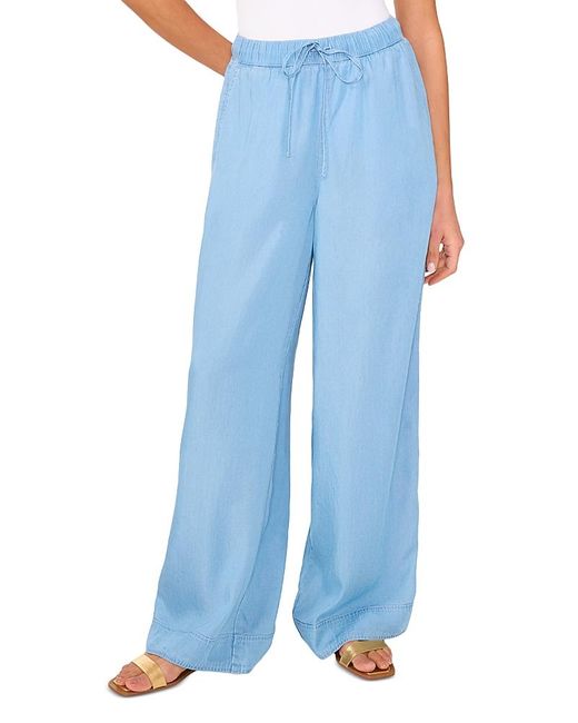 Vince Camuto Blue Drawstring Wide Leg Pants