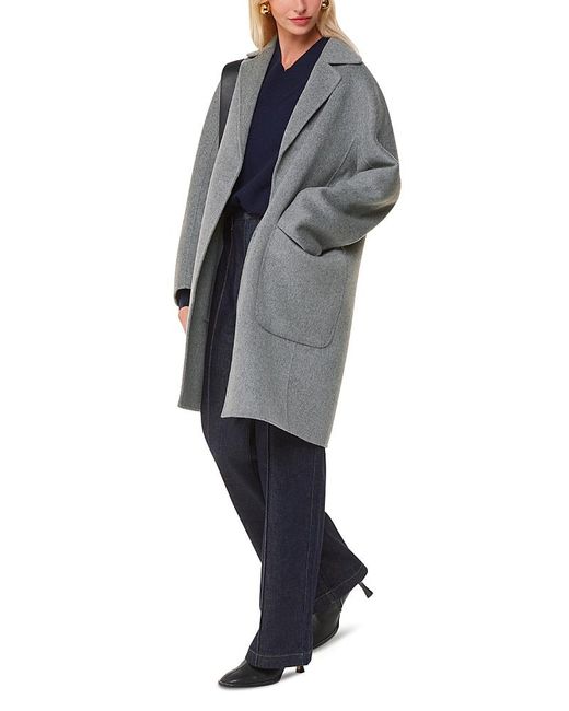Whistles Gray Cassie Wool Blend Coat