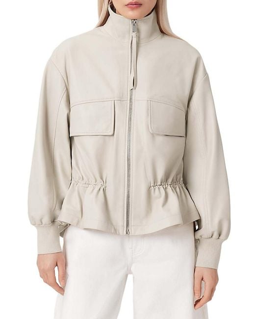 AllSaints Natural Flor Leather Jacket