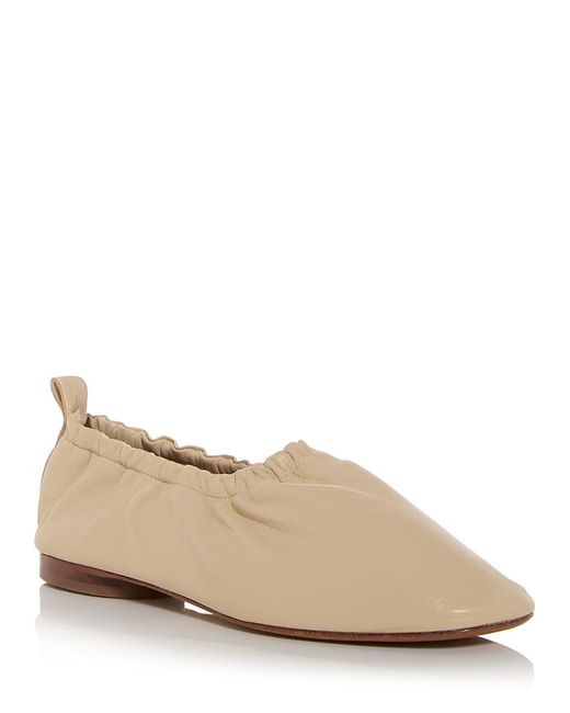 Mansur Gavriel Natural Ruched Ballet Flats