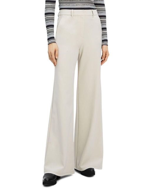 Theory Terena High Waisted Wide Leg Pants in White | Lyst