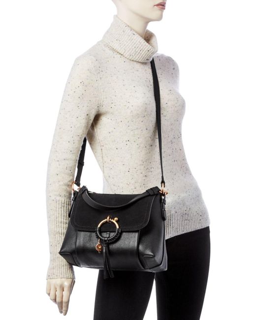 See By Chloé Joan Small Leather & Suede Shoulder Bag in Black | Lyst Canada