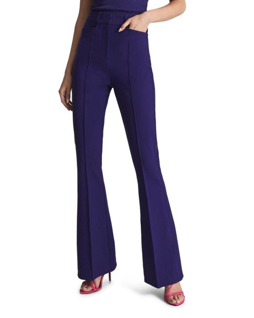 Reiss Synthetic Dylan Flare Trousers in Purple (Blue) | Lyst