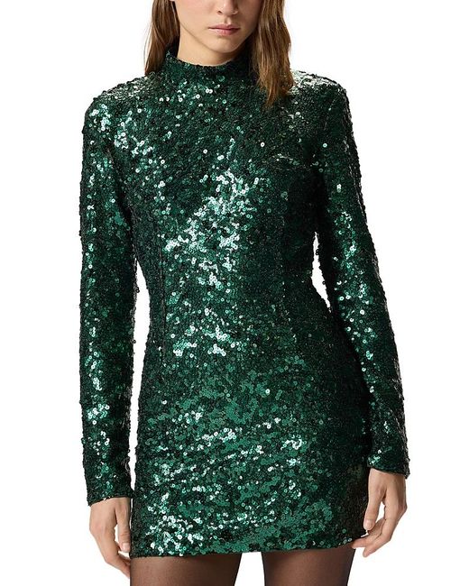 Pinko Green Dress PINKO Women's Short Green Dress With Sequins Pavidas Pinko Green Dress PINKO Women's Short Green Dress With Sequins Pavidas