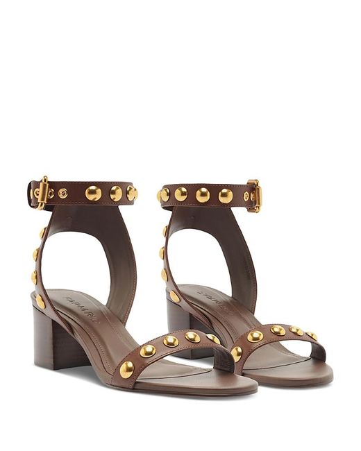 Farm Rio Multicolor Leather Studded Block Heel Sandals