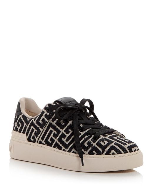 Balmain Women's Black B-Court Monogram Sneakers