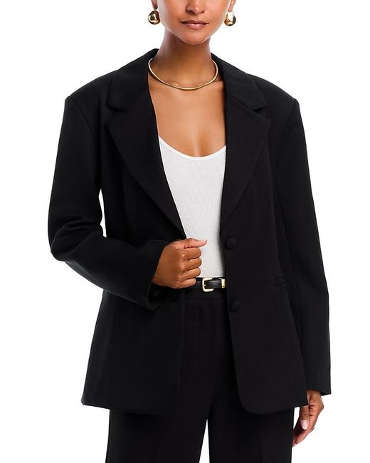 Aqua Black Cinch Waist Two Button Blazer