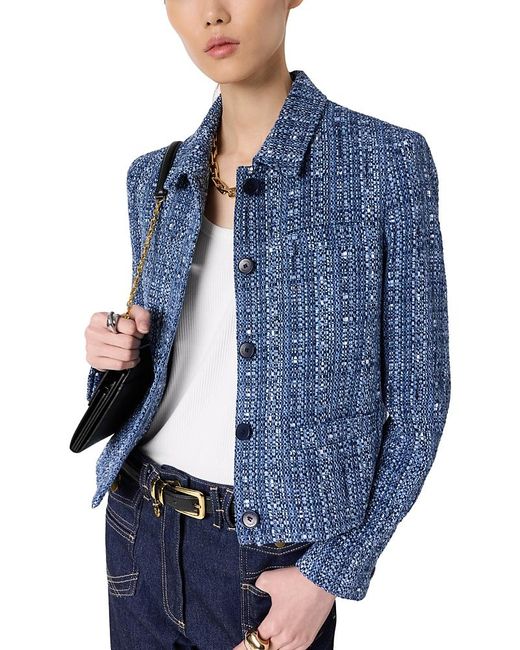 Gerard Darel Blue Tahlia Buttoned Jacket