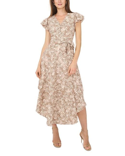 Vince Camuto V Neck Flutter Sleeve Maxi Dress in Natural | Lyst Vince Camuto V Neck Flutter Sleeve Maxi Dress in Natural | Lyst