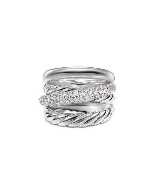 David Yurman White Crossover Five Row Ring