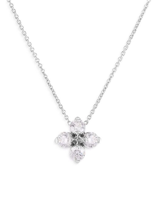 Roberto Coin 18k White Gold Love In Verona Diamond Flower Pendant ...