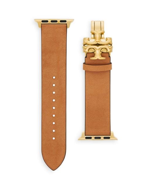 Tory Burch Apple Watch® Eleanor Leather Strap in Brown Lyst