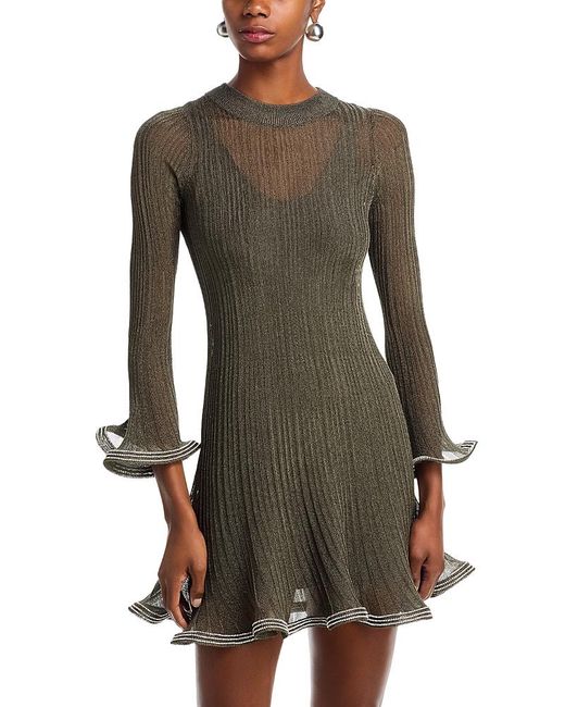 green emerald velvet dress Simkhai Metallic Jocelyn Midi Dress main image 0