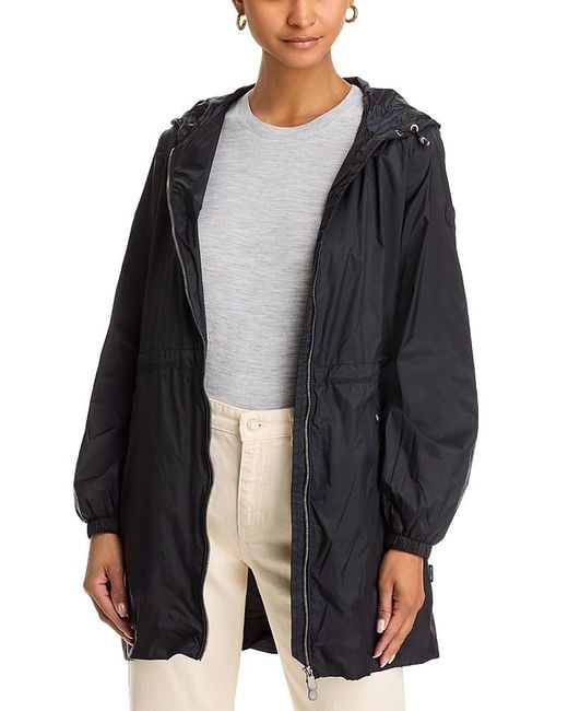 Save The Duck Black Fleur Hooded Raincoat
