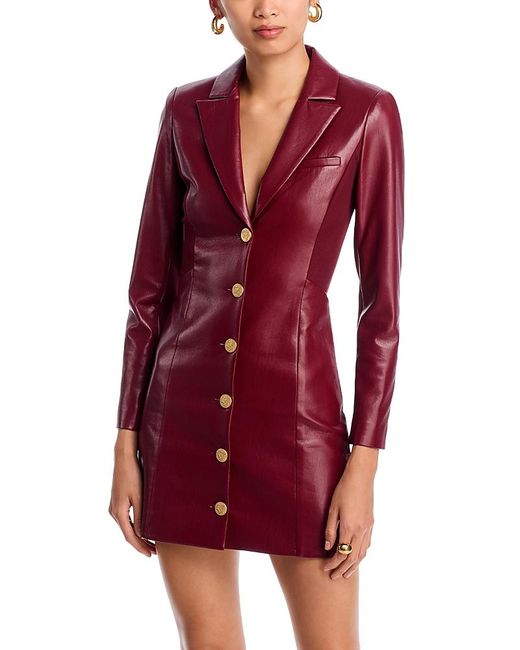 Alice + Olivia Michelle Faux Leather Dress in Red | Lyst Alice + Olivia Michelle Faux Leather Dress in Red | Lyst