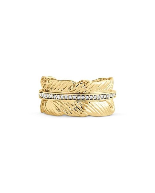 Anabel Aram Metallic Feather Ring