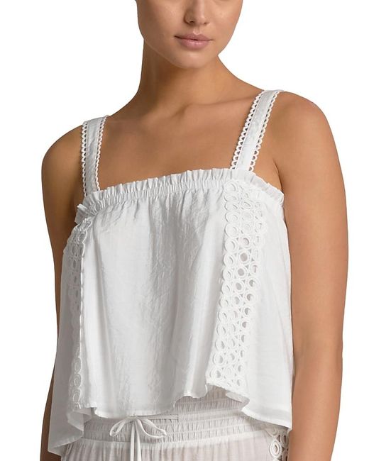 Elan White Flowy Tank Top