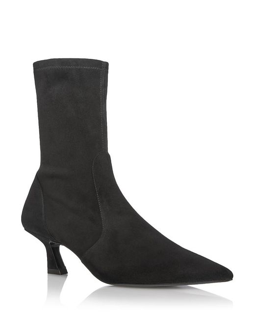 Stuart Weitzman Black Vinnie Suede Ankle Boots