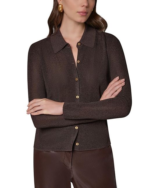 Donna Karan Brown Collared Cardigan