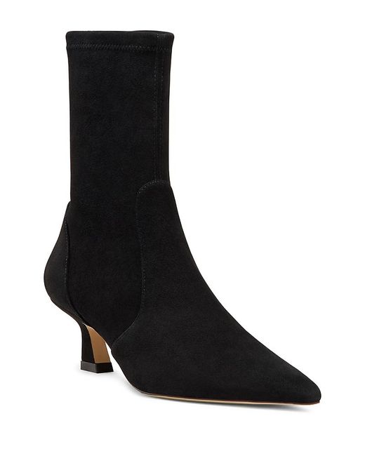 Stuart Weitzman Black Vinnie 50 Leather Booties