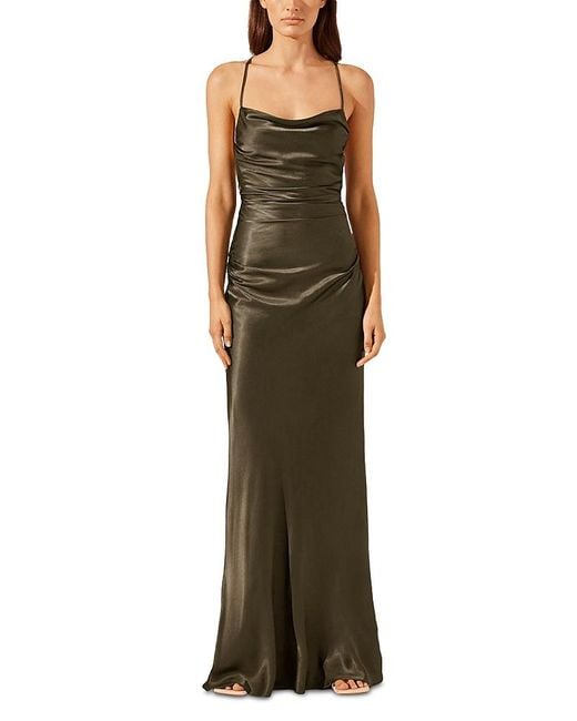 Shona Joy Green La Lune Lace Up Back Maxi Dress