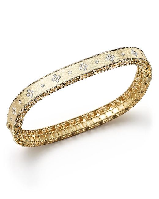 Roberto Coin Metallic 18K And Diamond Princess Bangle