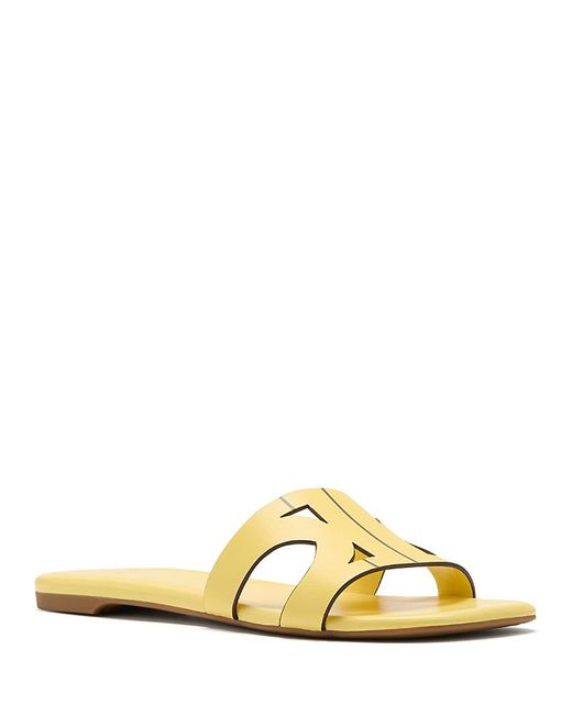 Kate Spade Yellow Double K Slide Sandals