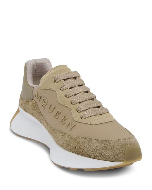 McQueen Blue Leather & Suede Sneakers for men