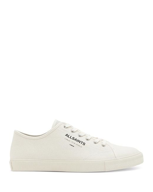 AllSaints White Underground Lace Up Low Top Sneakers for men