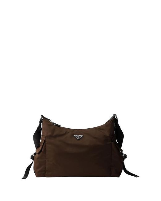 Prada Brown Explore Re-Nylon And Leather Bag for men