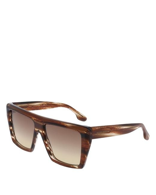 Victoria Beckham Brown Classic Square Sunglasses, 56Mm