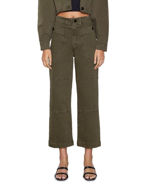 FRAME Cotton Oversized Pocket Utility Pants in Green Lyst