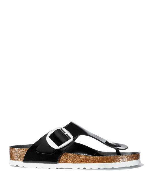 Birkenstock Leather Gizeh Big Buckle Thong Sandals in Black | Lyst