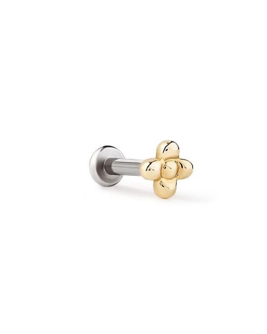 Ana Luisa White Solid Liora Flatback Single Stud