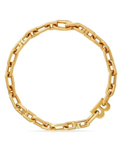 Balenciaga Metallic B Chain Thin Necklace