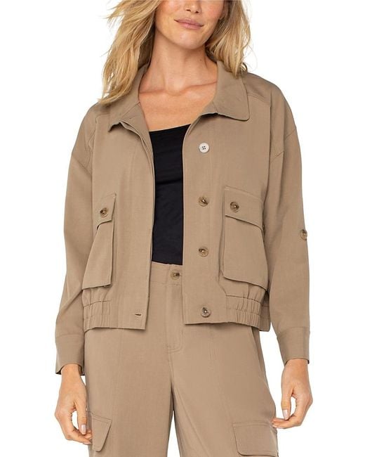 Liverpool Los Angeles Natural Elasticized Hem Utility Jacket