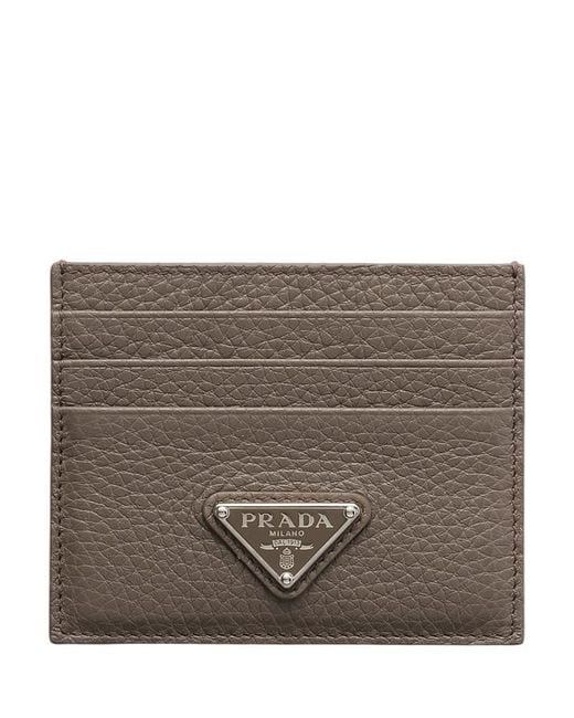 Prada Brown Leather Card Holder for men