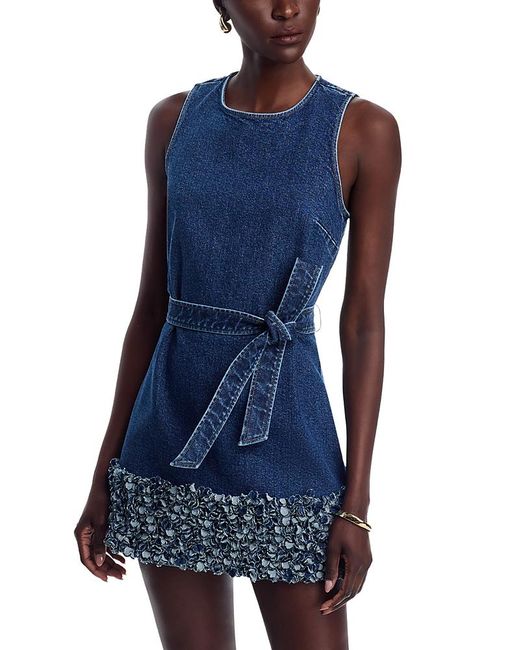 Cinq À Sept Blue Petal Mindie Denim Mini Dress