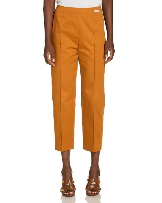 Marni Orange Straight Ankle Pants