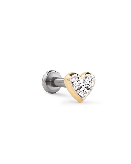 Ana Luisa White Solid Lab-Grown Diamond Heart Flatback Single Stud
