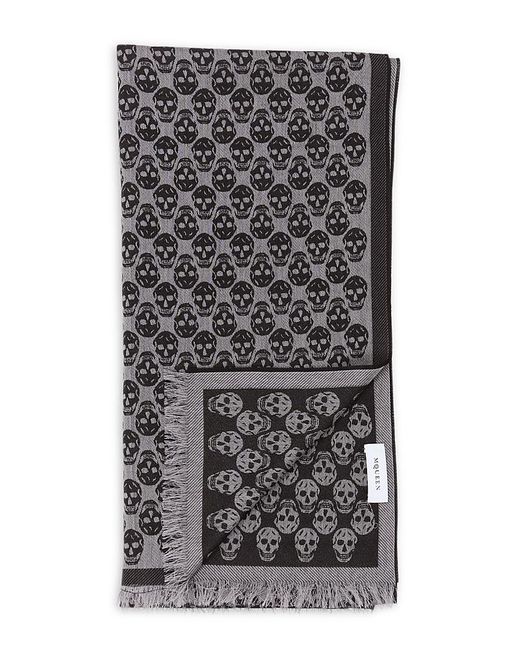 Alexander McQueen Gray Skull Monogram Scarf for men