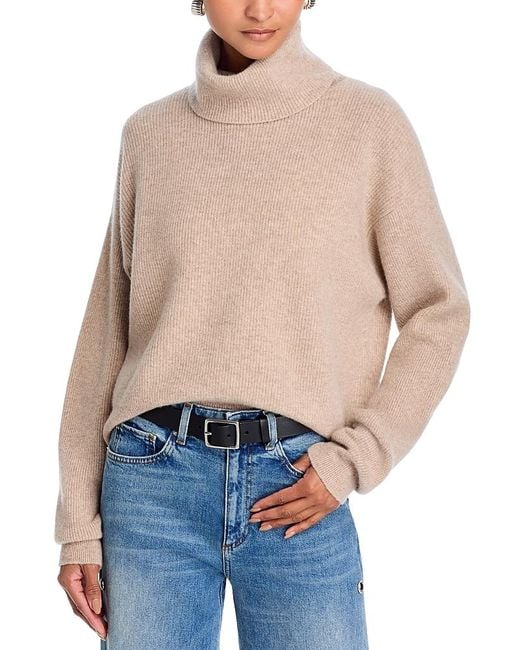 PAIGE Blue Aria Cashmere Turtleneck Sweater