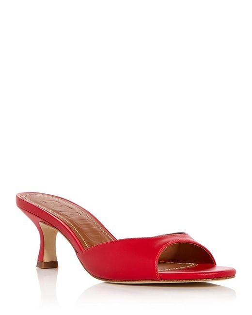 Staud Red Brigitte Slide Sandals